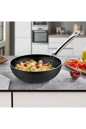 30 cm Bistro-Wok-Pfanne - Horeca Antihaft-Wok-Pfanne 30 cm (STAHLROHRGRIFF) - 2