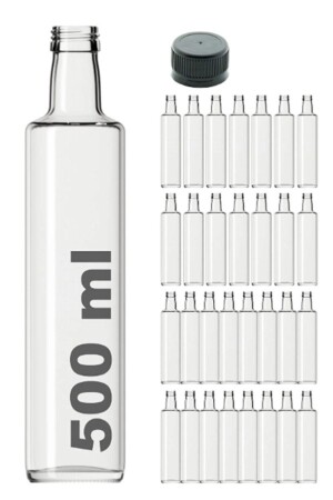 30 Stück Mehrzweck-Dorica-Flasche aus transparentem Glas, rund, 500 ml – mit auslaufsicherem Verschluss MA2175 - 1