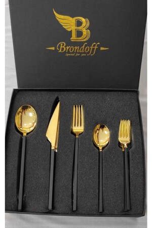 30-teiliges Schwarzgold-Gabel-Löffel-Messer-Set EFE-2022 - 2