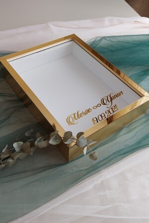 30 x 40 cm goldfarbener Plexiglas-beschichteter LED-Modell-Design-Rose-Box-Memory-Rahmen! - 4