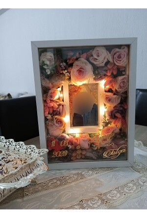 30 x 40 cm großer Design-Rose-Box-Memory-Rahmen mit LED-Fotobereich! - 6