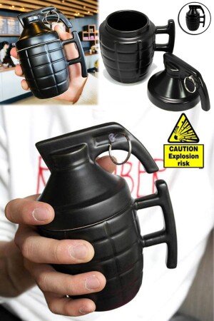 300 ml Granate Keramik Kaffee Teetasse mit Deckel Geschenk Gamer Pubg Call Of Duty Tasse Schwarz kl19a - 5