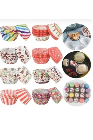 300 Stück bunte Muffin-Cupcake-Formen, Kuchenkapsel, Cupcake-Muffin-Papier-Kuchenform - 3