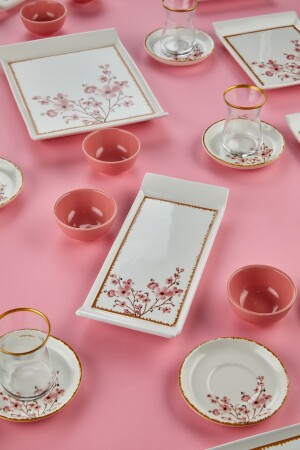 33-teiliges Frühstücksset mit Sakura-Blumenmuster für 12 Personen - 6