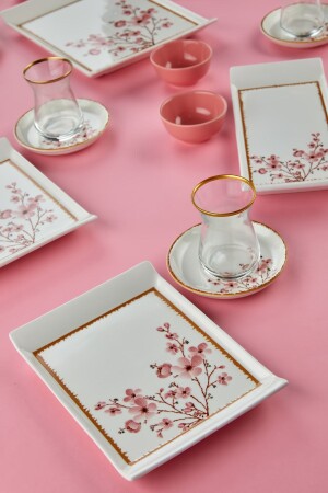 33-teiliges Frühstücksset mit Sakura-Blumenmuster für 12 Personen - 10