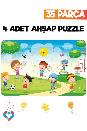 35-teiliges 4-teiliges Kinderpuzzle aus Holz - 5