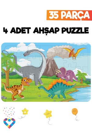 35-teiliges 4-teiliges Kinderpuzzle aus Holz - 4