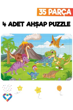 35-teiliges 4-teiliges Kinderpuzzle aus Holz - 5