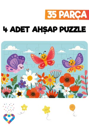 35-teiliges 4-teiliges Kinderpuzzle aus Holz - 6