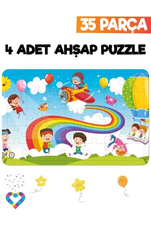 35-teiliges 4-teiliges Kinderpuzzle aus Holz - 7