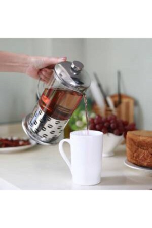 350 Ml. French Press Bitki Çayı Demleme Bardağı Kupa 770113 - 5