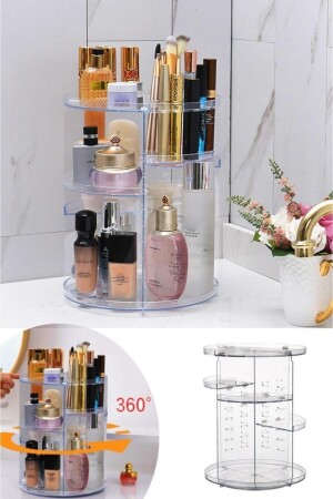 360 Grad drehbarer transparenter Make-up-Organizer orgnzr360sfff - 1