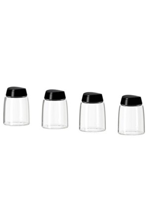 365+ Ihardig Gewürzglas, Glas-Schwarz 4' Pack DRK20152870 - 4