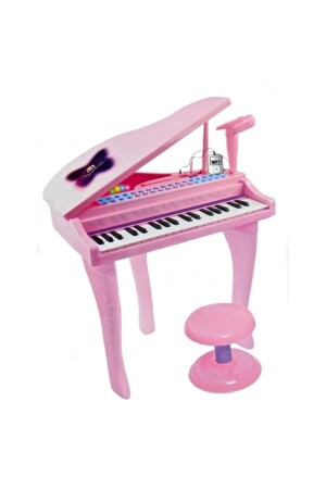 37 Tuşlu Mini Piano Mikrofonlu Ve Tabureli Çocuk Piyano Pembe-88022 HT-88022 PEMBE - 2