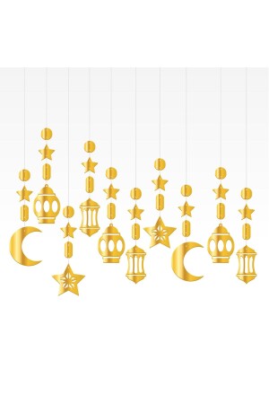 3D-Deckenornament Welcome Ramadan Happy Holidays Gold 10pcs rmzan - 1