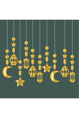 3D-Deckenornament Welcome Ramadan Happy Holidays Gold 10pcs rmzan - 4