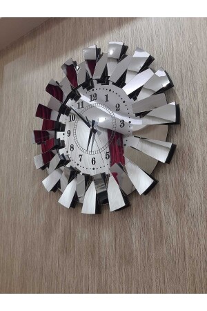 3D-Piano-Luxusmodell, verspiegelte Plexi-Wanduhr mit türkischen Ziffern, Silber - 4