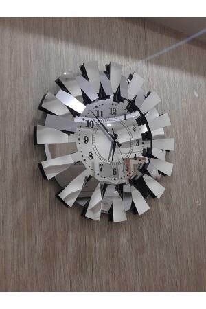 3D-Piano-Luxusmodell, verspiegelte Plexi-Wanduhr mit türkischen Ziffern, Silber - 5