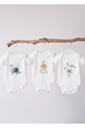 3er-Pack bedruckter Kurzarm-Baby-Body aus 100 % Bio-Baumwolle - 1