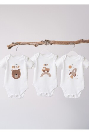 3er-Pack bedruckter Kurzarm-Baby-Body aus 100 % Bio-Baumwolle - 1