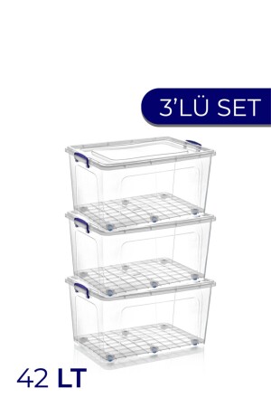 3lü 42 Lt Clear Box Saklama Kutusu - 2