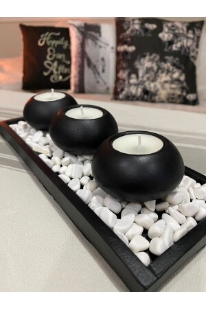 3'lü Beton Tabaklı Mumluk Set-dekoratif Mumluk-hediyelik Eşya-tealight Mumluk - 4