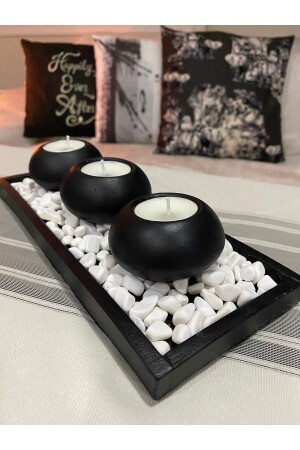 3'lü Beton Tabaklı Mumluk Set-dekoratif Mumluk-hediyelik Eşya-tealight Mumluk - 6