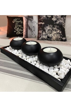 3'lü Beton Tabaklı Mumluk Set-dekoratif Mumluk-hediyelik Eşya-tealight Mumluk - 8