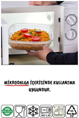 3'lü Set Master Dikdörtgen Mikrodalgada Kullanılabilen Saklama Kabı 825-1575-2100 Ml NDY-DNY-3SET - 4