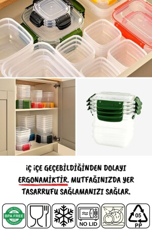 3'lü Set Master Dikdörtgen Mikrodalgada Kullanılabilen Saklama Kabı 825-1575-2100 Ml NDY-DNY-3SET - 8