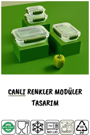 3'lü Set Master Dikdörtgen Mikrodalgada Kullanılabilen Saklama Kabı 825-1575-2100 Ml NDY-DNY-3SET - 9