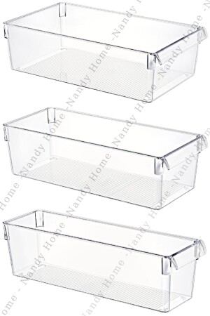 3'lü Set Tall Clear Buzdolabı & Dolap Içi Düzenleyici Organizer NDY-EP-TLL3SET - 6