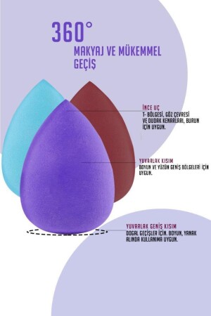 3'lü Yumurta Şekilli Makyaj Süngeri - 7