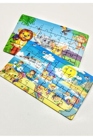 4 Adet Çocuk Eğitici Yapboz Çocuk Puzzle - 30 Parça Renkli Macera Zamanı - 6