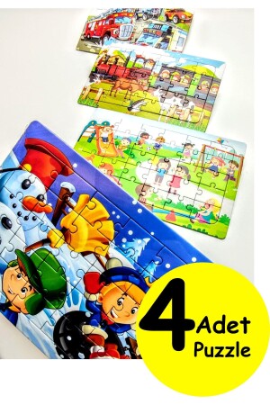 4 adet Çocuk Puzzle - Çocuk Yapboz Macera Zamanı 30 Parçalı - 3