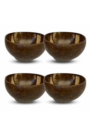 4 Adet Hindistan Cevizi Kase Ve Kase Altlığı - Bowl Kasesi - Coconut Bowl JDA0088 - 2