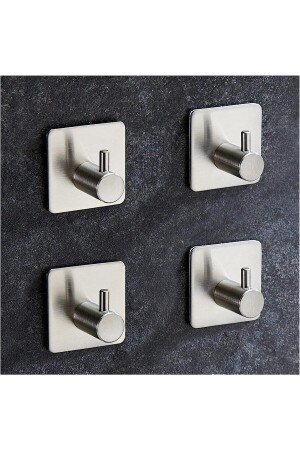 4 Adet Paslanmaz Çelik Banyo Askısı - Bornoz Askısı - Havlu Askısı - Havluluk - Askılık PASLANMAZ HOOKS - 1