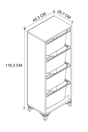 4 Körbe Schrank Mehrzweckschrank Spielzeugschrank Dora Weiß Bfg-Oyun-Dlp-4 - 9