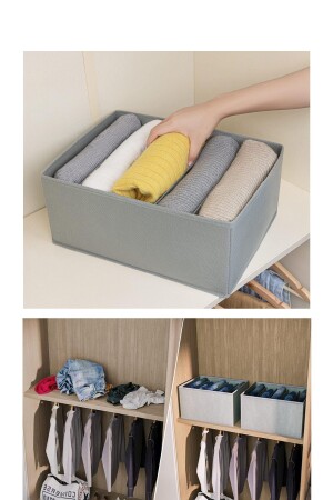 4 Stück 5 Fächer faltbar Hosen Hemd Pullover Organizer Aufbewahrungsbox Organizer - 6