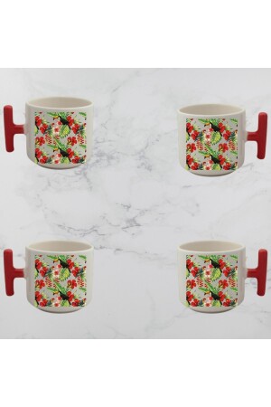 4-teilige Doppel-Latte-Teetasse im Tukan-Vogel-Design für das neue Jahr, Modelle Latte-00014 - 4