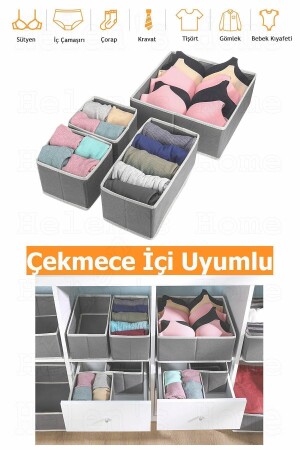 4-teiliges Kleiderschrank- und Schubladen-Organizer-Set für Kleidung, Socken und Unterwäsche - 5