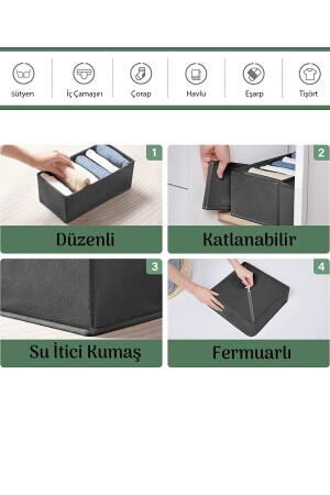 4-teiliges Schubladen-Organizer-Box-Set – Schrank-Organizer-Aufbewahrungsbox Anthrazit - 5