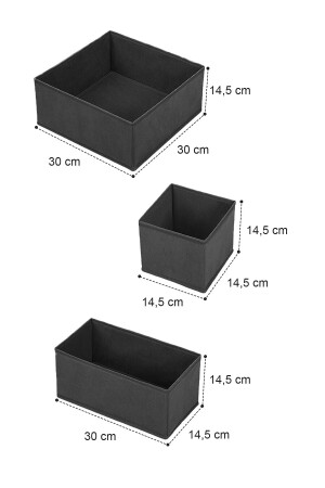 4-teiliges Schubladen-Organizer-Box-Set – Schrank-Organizer-Aufbewahrungsbox Anthrazit - 7