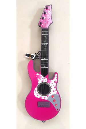 4 Telli Pembe Elektro Oyuncak Gitar Müzik Arkadaşım Çocuk Gitarı Akort Edilebilir 50 Cm. - 3