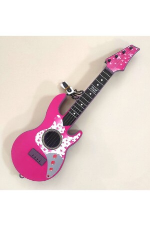 4 Telli Pembe Elektro Oyuncak Gitar Müzik Arkadaşım Çocuk Gitarı Akort Edilebilir 50 Cm. - 4