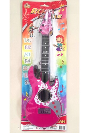 4 Telli Pembe Elektro Oyuncak Gitar Müzik Arkadaşım Çocuk Gitarı Akort Edilebilir 50 Cm. - 5