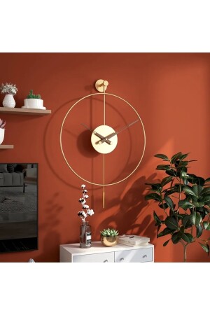 40 Cm Gold Tiktok - (CAM YOK) -ceviz 18 Akrep Yelkovan , Modern Dekoratif Metal Duvar Saati Metaxxx40Gold - 4