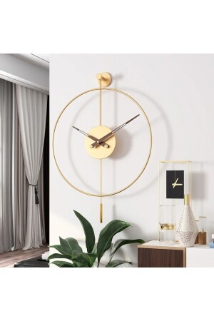 40 Cm Gold Tiktok - (CAM YOK) -ceviz 18 Akrep Yelkovan , Modern Dekoratif Metal Duvar Saati Metaxxx40Gold - 2