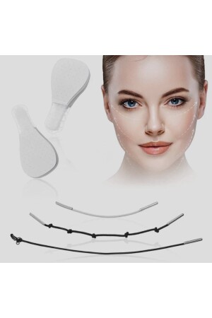 40 Stück Kordelzug-Liftband für Gesicht, Augenbrauen, Augen und Hals, Kordelzug, Body-Lift-Bänder, Krähenfüße, unsichtbar, transparent 2398487878 - 2