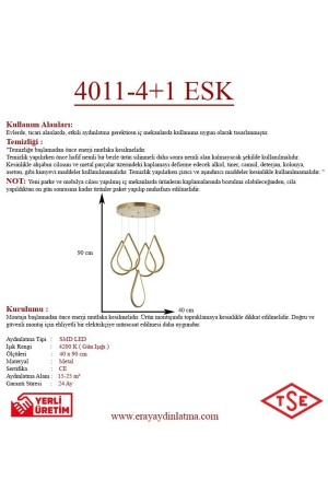 4011-5 Y Antiker LED-Kronleuchter 4011-4+1 ESK - 7